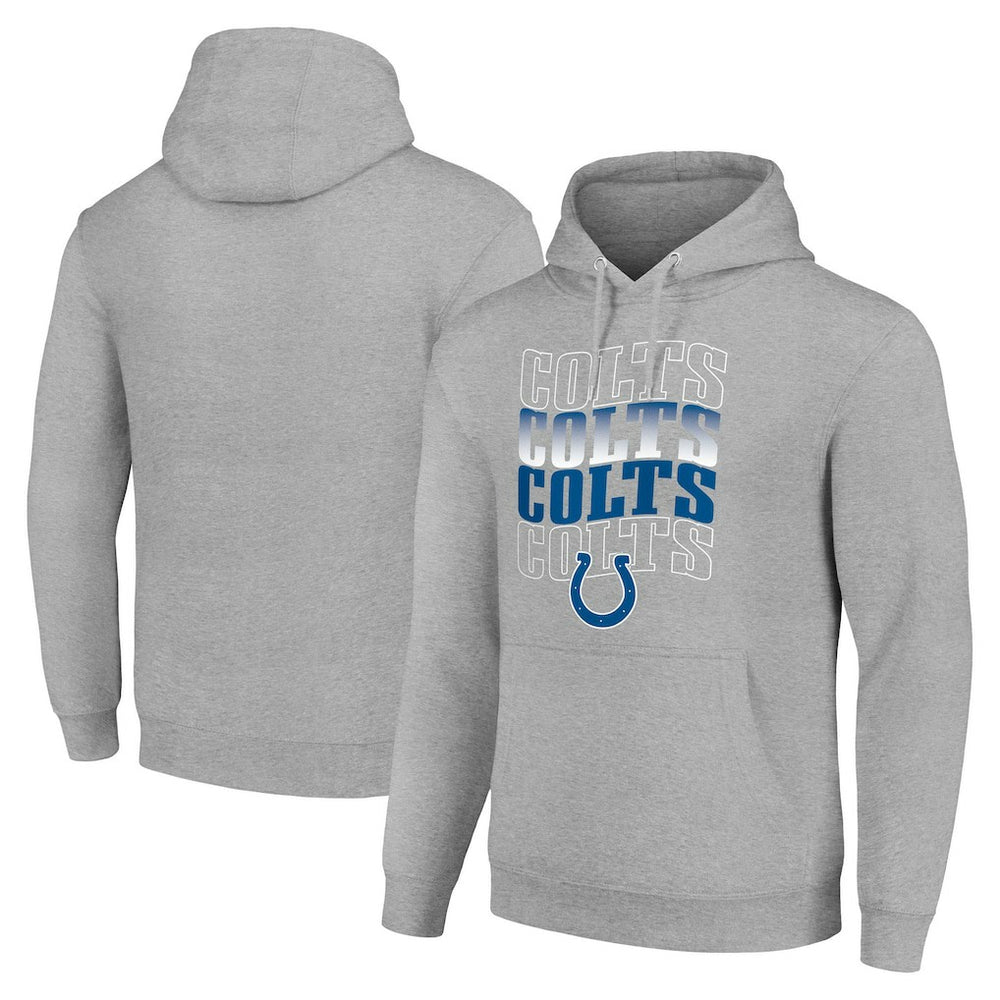 Indianapolis Colts Starter Four Team Name Logo Fleece Pullover Hoodie - Heather Gray - NFL