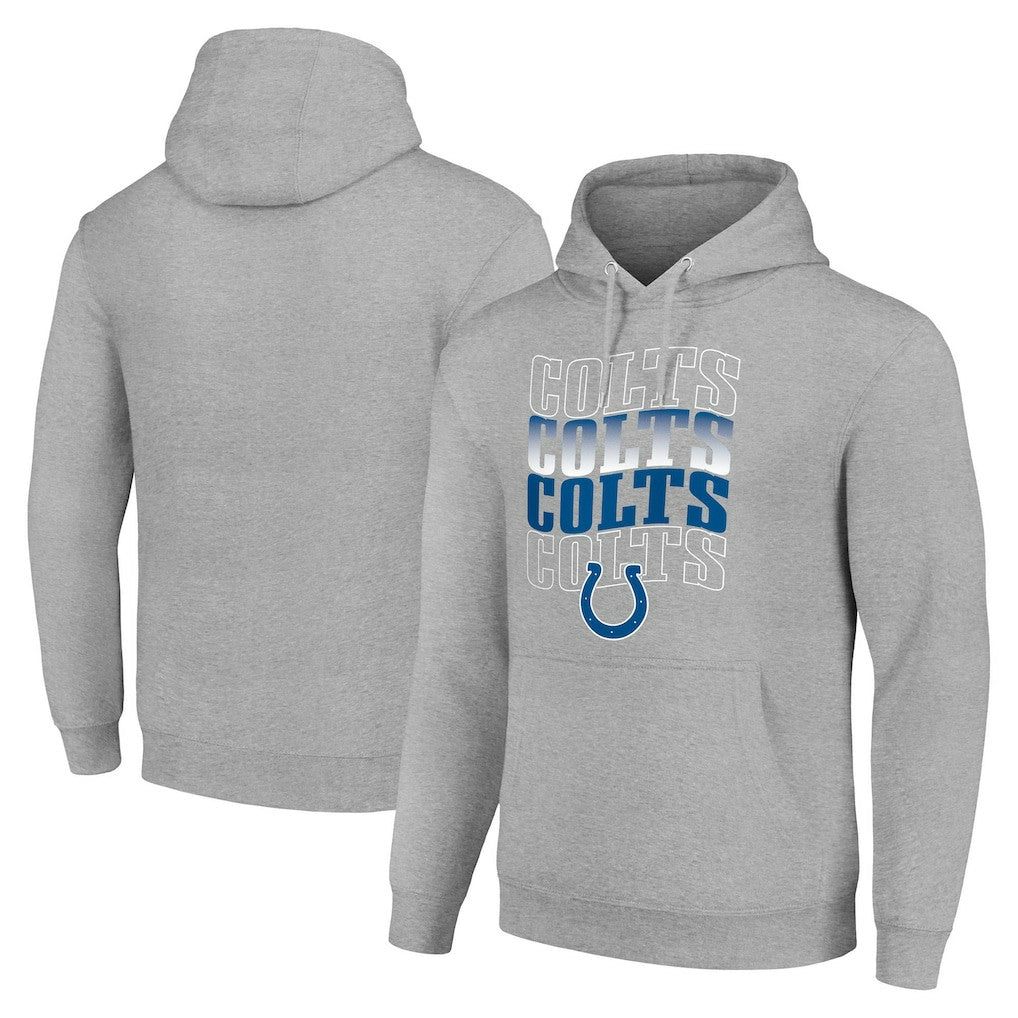 Indianapolis Colts Starter Four Team Name Logo Fleece Pullover Hoodie - Heather Gray - NFL