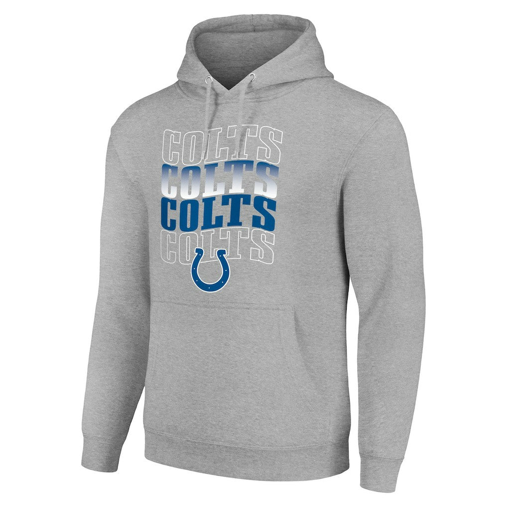 Indianapolis Colts Starter Four Team Name Logo Fleece Pullover Hoodie - Heather Gray - NFL