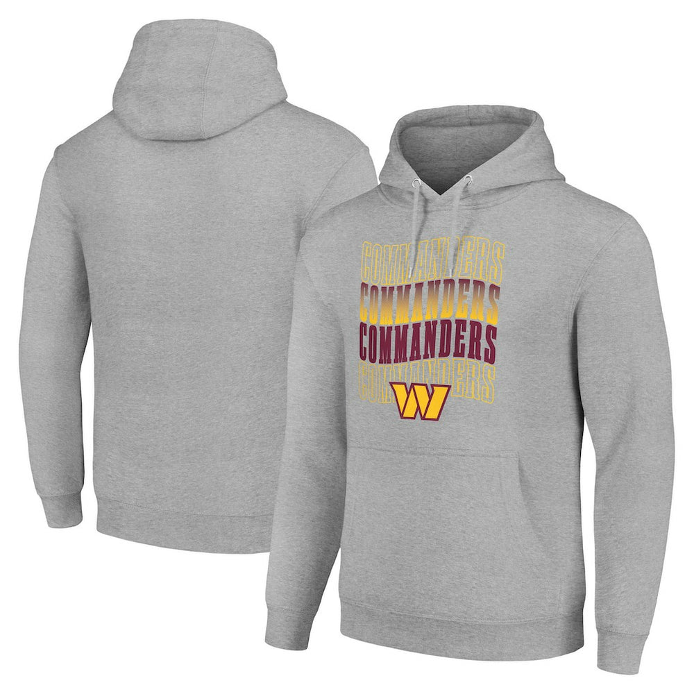 Washington Commanders Starter Four Team Name Logo Fleece Pullover Hoodie - Heather Gray - NFL