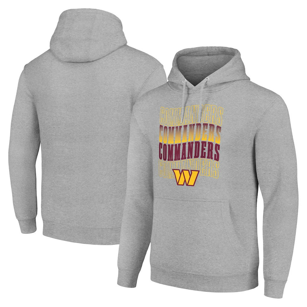 Washington Commanders Starter Four Team Name Logo Fleece Pullover Hoodie - Heather Gray - NFL