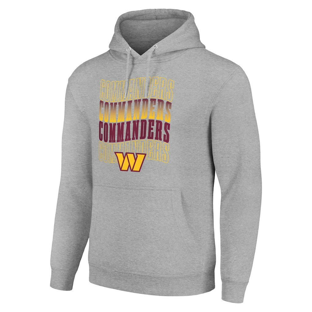 Washington Commanders Starter Four Team Name Logo Fleece Pullover Hoodie - Heather Gray - NFL