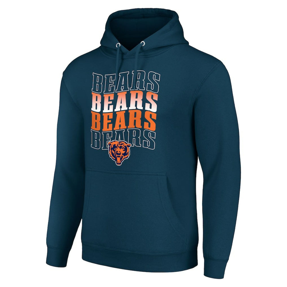 Chicago Bears Starter Four Team Name Logo Fleece Pullover Hoodie - Navy - NFL