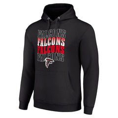 Atlanta Falcons Starter Four Team Name Logo Fleece Pullover Hoodie - Black - NFL