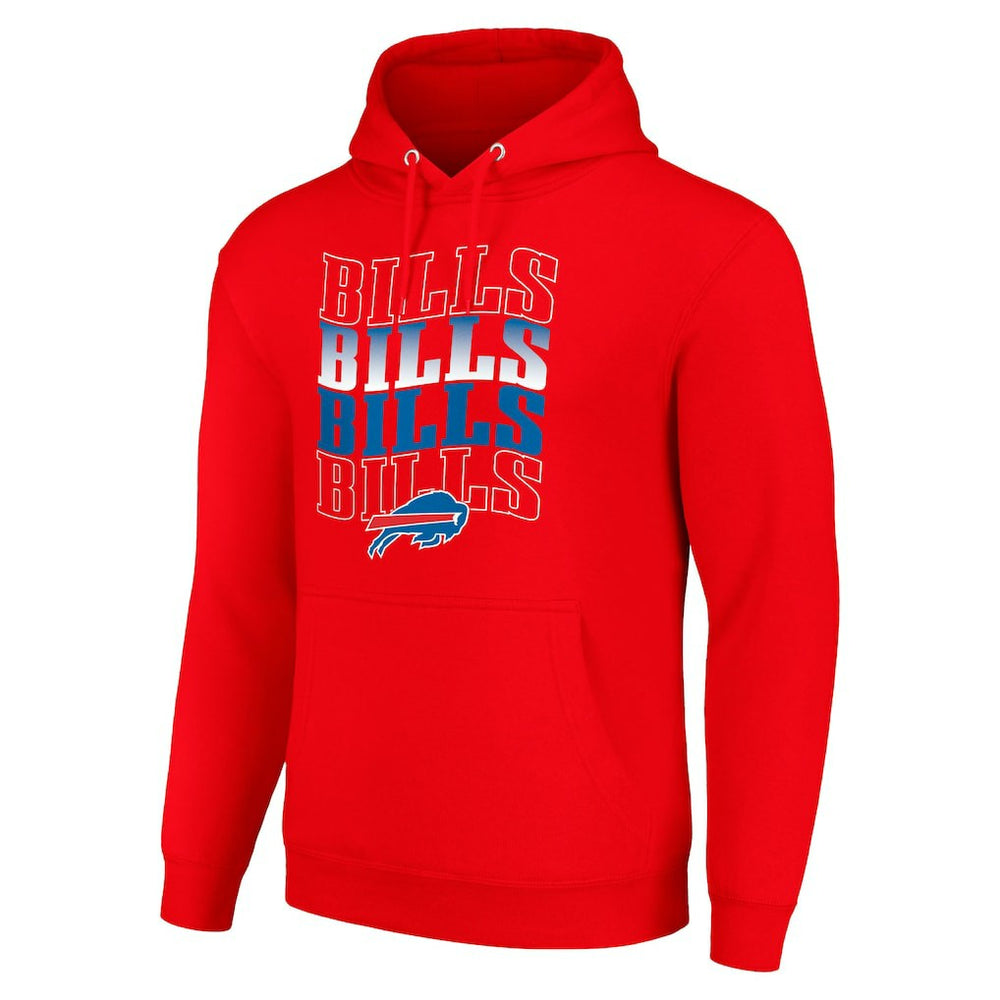 Buffalo Bills Starter Four Team Name Logo Fleece Pullover Hoodie - Red - NFL