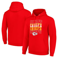 Kansas City Chiefs Starter Four Team Name Logo Fleece Pullover Hoodie - Red - NFL