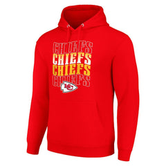 Kansas City Chiefs Starter Four Team Name Logo Fleece Pullover Hoodie - Red - NFL