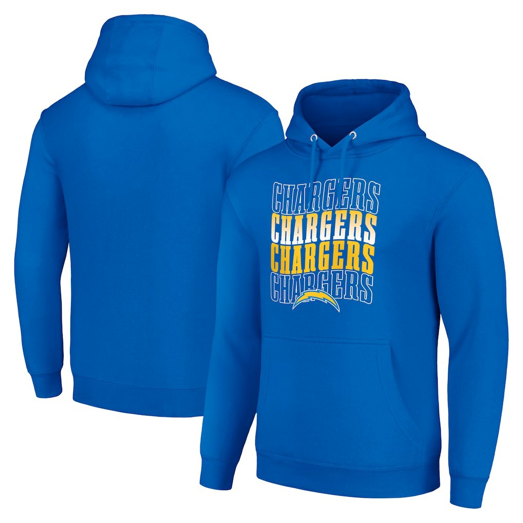 Los Angeles Chargers Starter Four Team Name Logo Fleece Pullover Hoodie - Royal - NFL