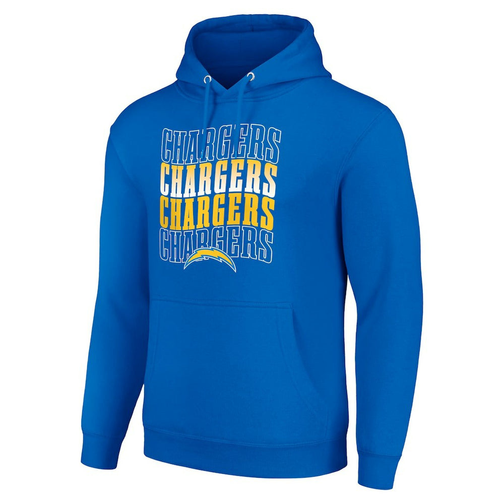 Los Angeles Chargers Starter Four Team Name Logo Fleece Pullover Hoodie - Royal - NFL