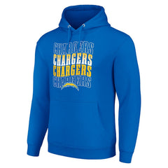 Los Angeles Chargers Starter Four Team Name Logo Fleece Pullover Hoodie - Royal - NFL