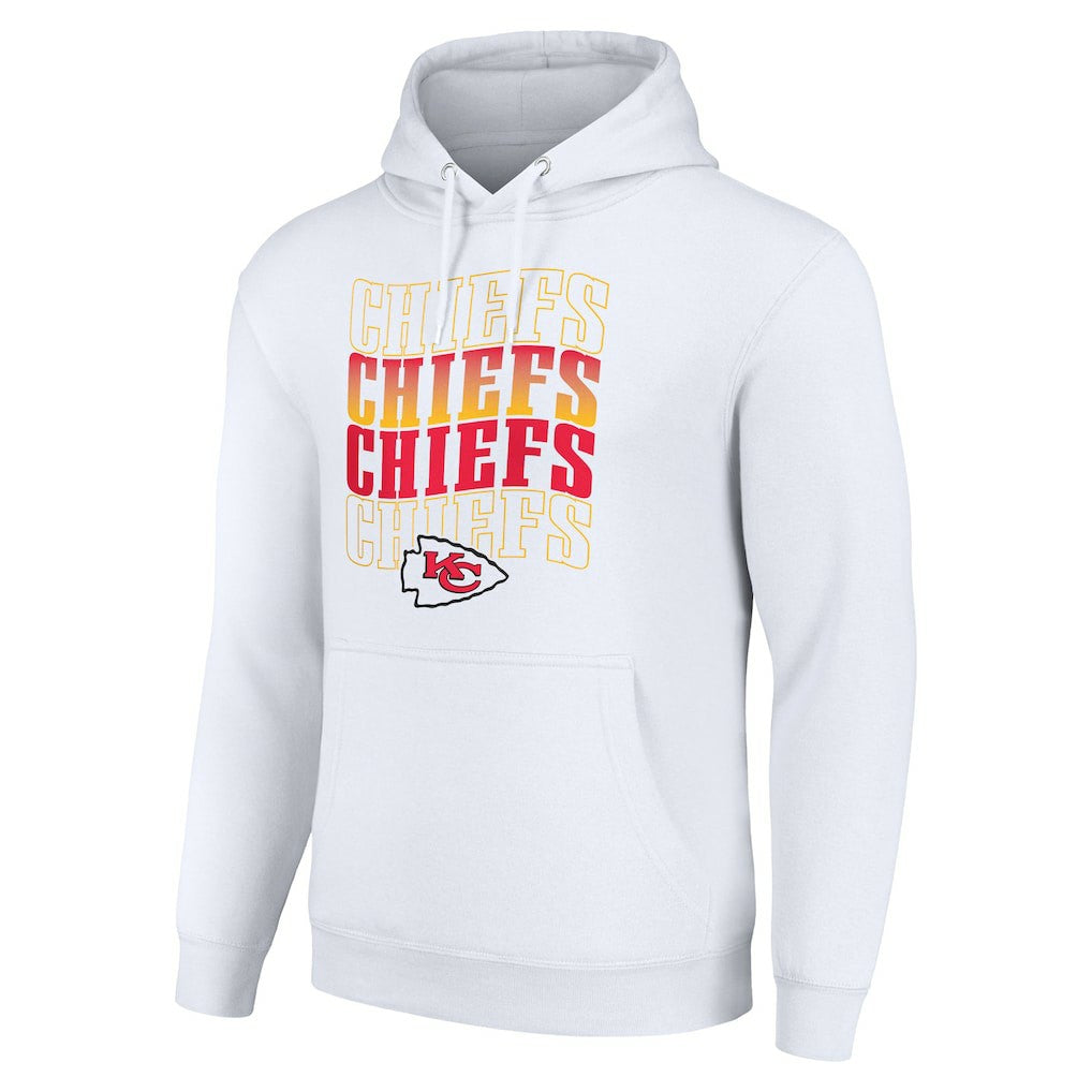 Kansas City Chiefs Starter Four Team Name Logo Fleece Pullover Hoodie - White - NFL