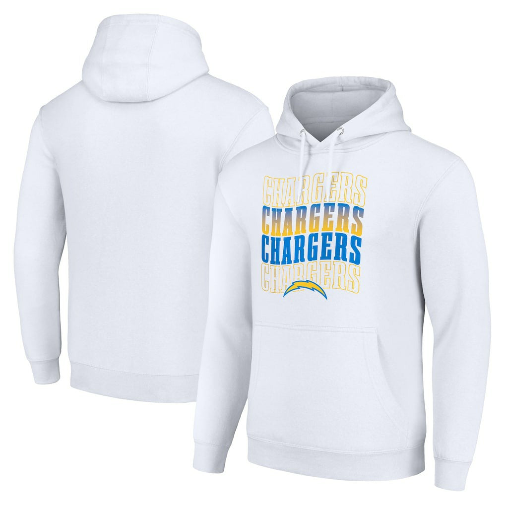 Los Angeles Chargers Starter Four Team Name Logo Fleece Pullover Hoodie - White - NFL