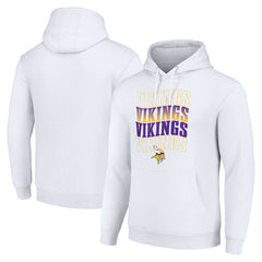Minnesota Vikings Starter Four Team Name Logo Fleece Pullover Hoodie - White - NFL