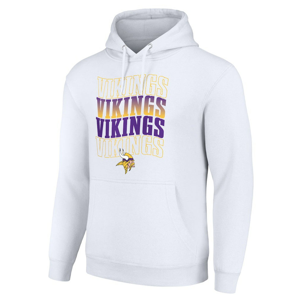 Minnesota Vikings Starter Four Team Name Logo Fleece Pullover Hoodie - White - NFL