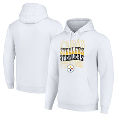 Pittsburgh Steelers Starter Four Team Name Logo Fleece Pullover Hoodie - White - NFL