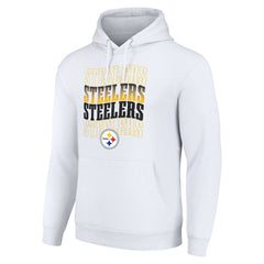 Pittsburgh Steelers Starter Four Team Name Logo Fleece Pullover Hoodie - White - NFL