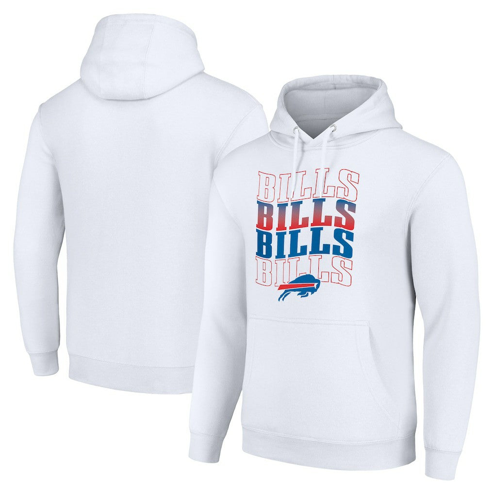 Buffalo Bills Starter Four Team Name Logo Fleece Pullover Hoodie - White - NFL
