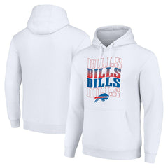 Buffalo Bills Starter Four Team Name Logo Fleece Pullover Hoodie - White - NFL