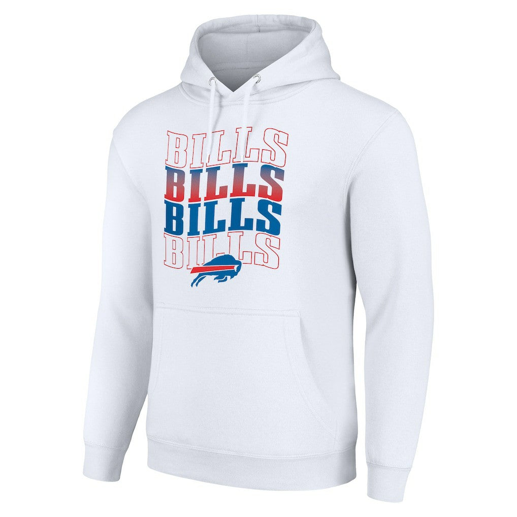 Buffalo Bills Starter Four Team Name Logo Fleece Pullover Hoodie - White - NFL