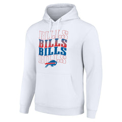 Buffalo Bills Starter Four Team Name Logo Fleece Pullover Hoodie - White - NFL