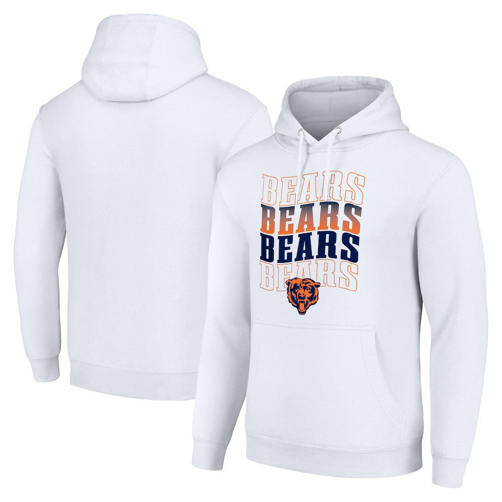 Chicago Bears Starter Four Team Name Logo Fleece Pullover Hoodie - White - NFL