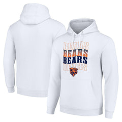 Chicago Bears Starter Four Team Name Logo Fleece Pullover Hoodie - White - NFL