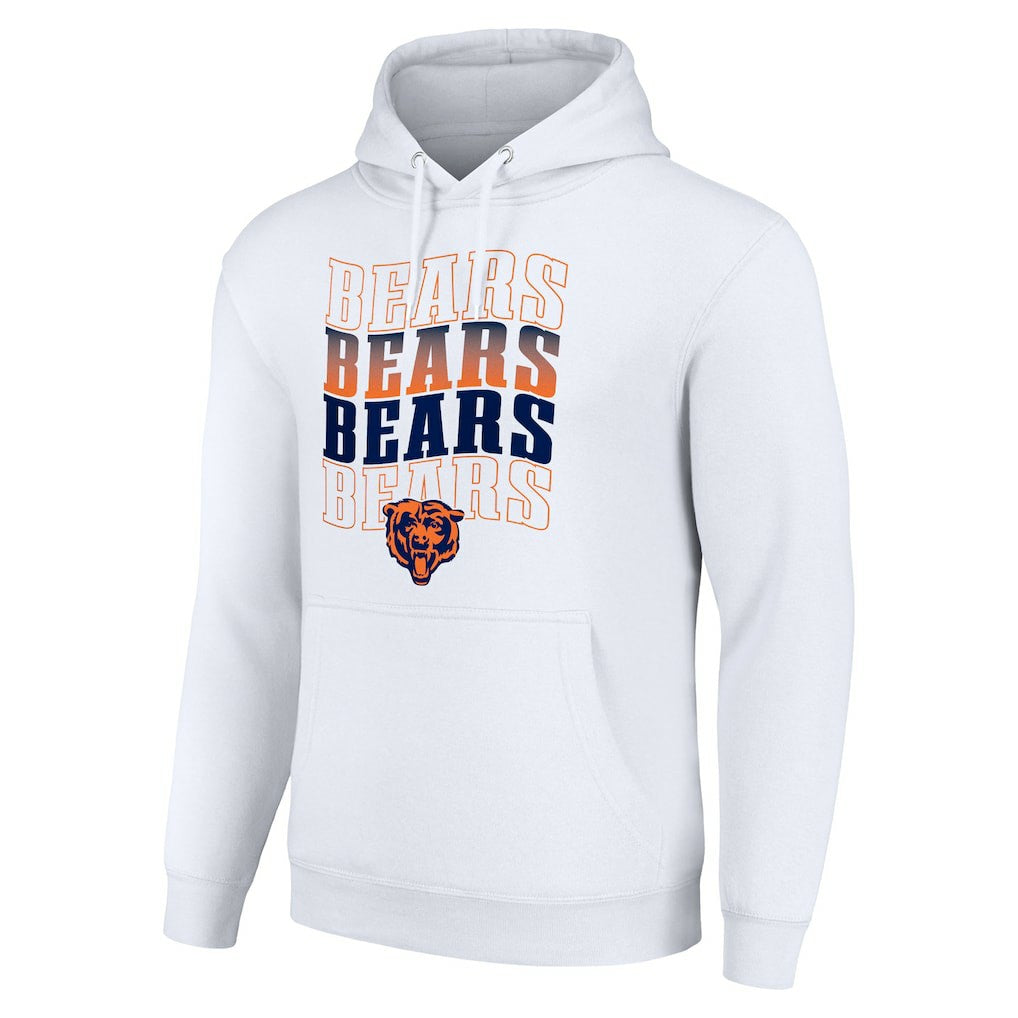 Chicago Bears Starter Four Team Name Logo Fleece Pullover Hoodie - White - NFL