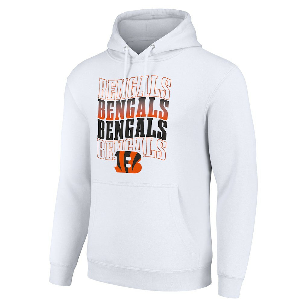 Cincinnati Bengals Starter Four Team Name Logo Fleece Pullover Hoodie - White - NFL