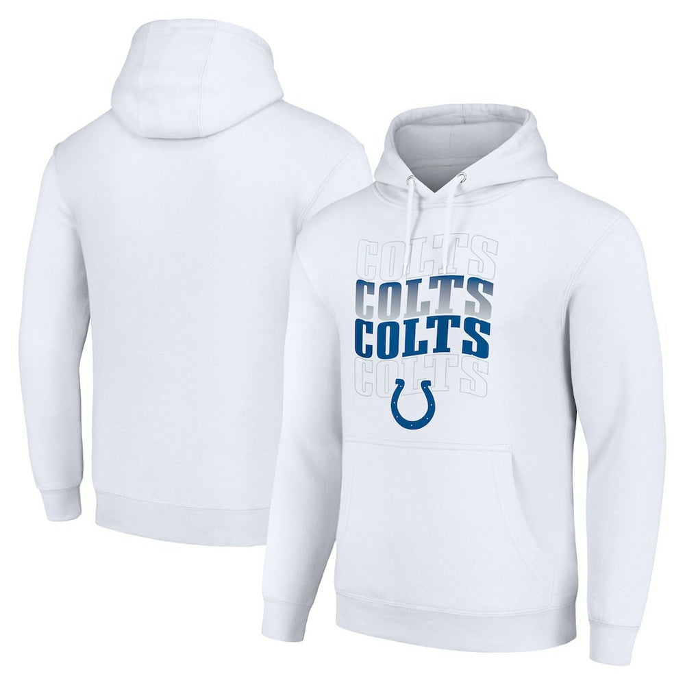 Indianapolis Colts Starter Four Team Name Logo Fleece Pullover Hoodie - White - NFL