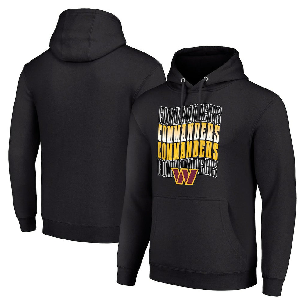 Washington Commanders Starter Four Team Name Logo Fleece Pullover Hoodie - Black - NFL