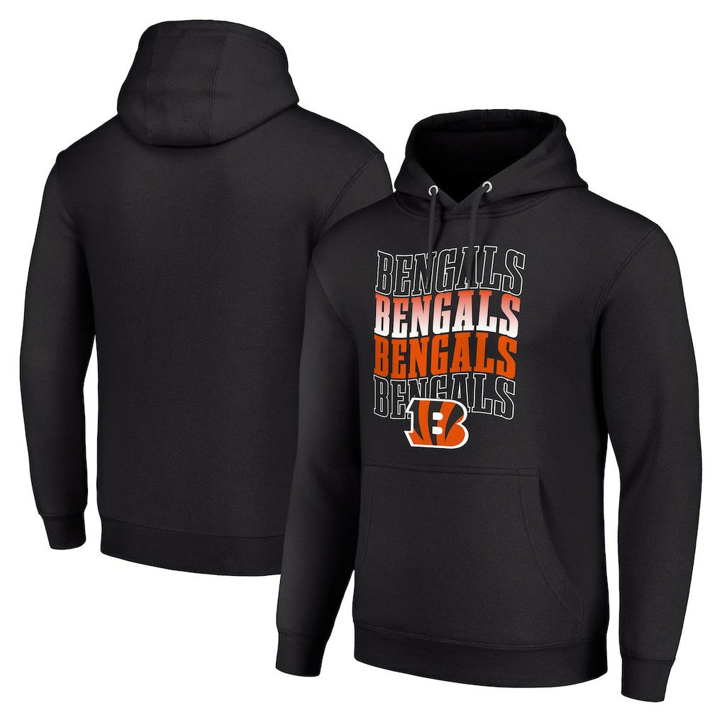 Cincinnati Bengals Starter Four Team Name Logo Fleece Pullover Hoodie - Black - NFL