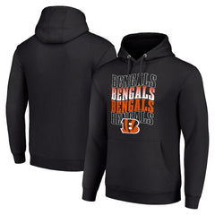 Cincinnati Bengals Starter Four Team Name Logo Fleece Pullover Hoodie - Black - NFL