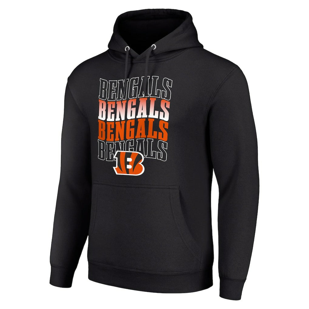 Cincinnati Bengals Starter Four Team Name Logo Fleece Pullover Hoodie - Black - NFL