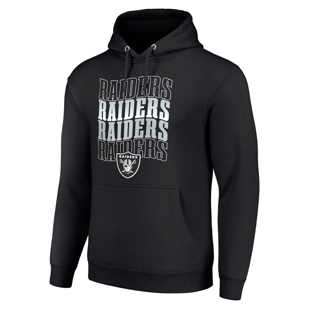 Las Vegas Raiders Starter Four Team Name Logo Fleece Pullover Hoodie - Black - NFL