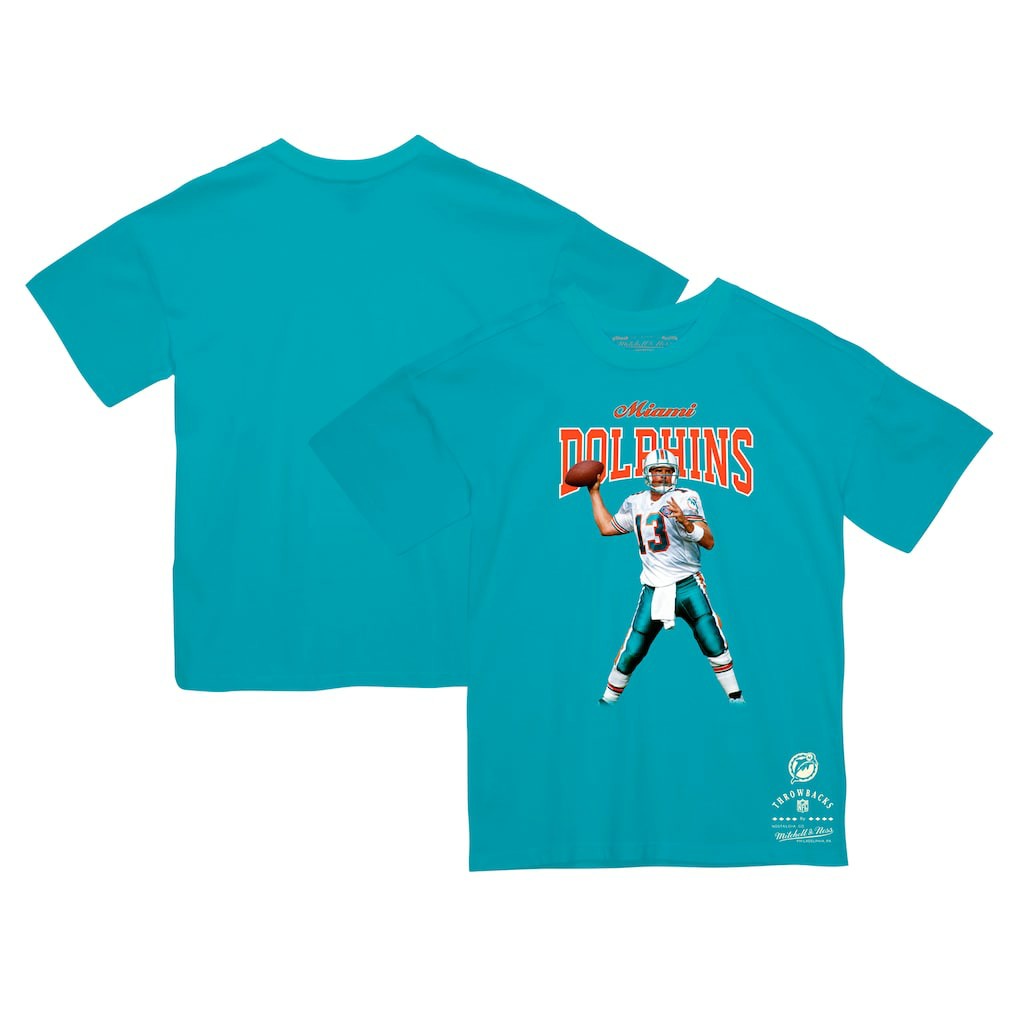 Dan Marino Miami Dolphins Sideline Retired Player T-Shirt - Aqua - Mitchell & Ness