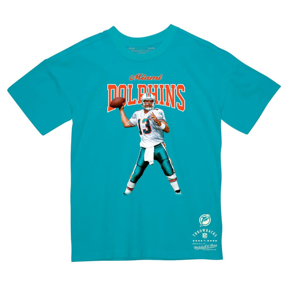 Dan Marino Miami Dolphins Sideline Retired Player T-Shirt - Aqua - Mitchell & Ness