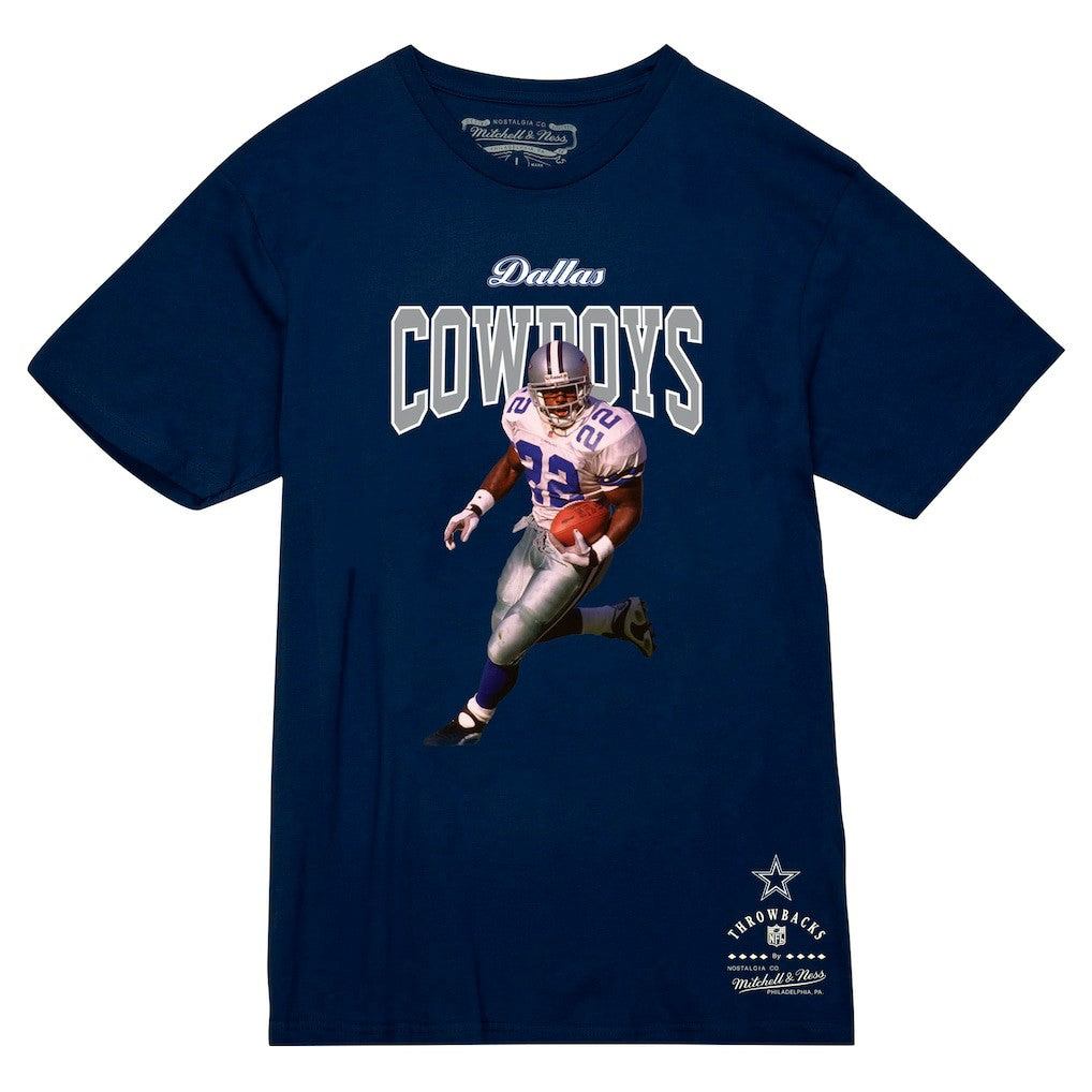 Emmitt Smith Dallas Cowboys Sideline Retired Player T-Shirt - Navy - Mitchell & Ness