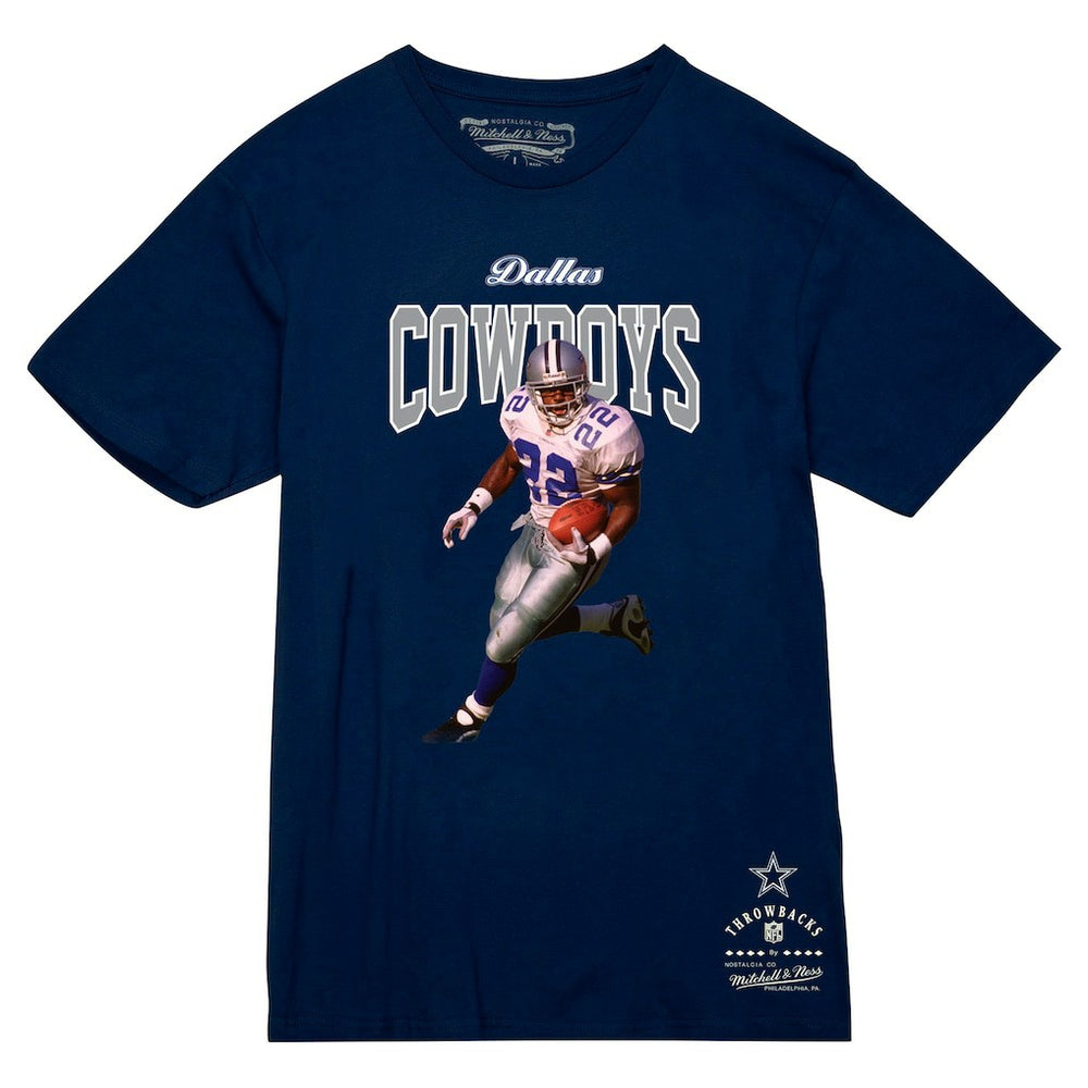 Emmitt Smith Dallas Cowboys Sideline Retired Player T-Shirt - Navy - Mitchell & Ness