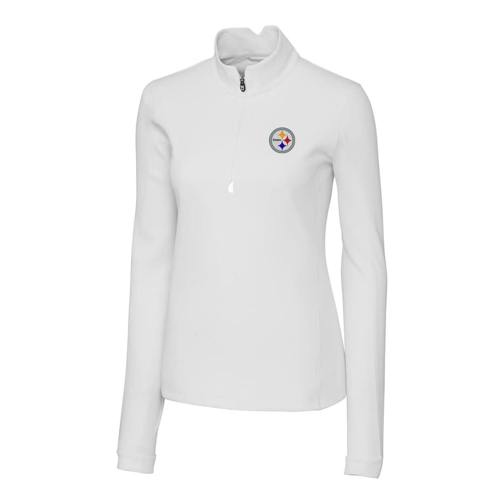 Pittsburgh Steelers Cutter & Buck Women's Traverse Stretch Quarter-Zip Pullover Top - White - NFL