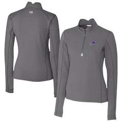 Buffalo Bills Cutter & Buck Women's Traverse Stretch Quarter-Zip Pullover Top - Gray - NFL