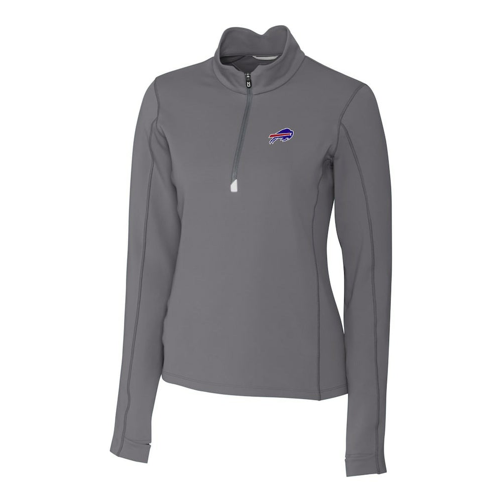Buffalo Bills Cutter & Buck Women's Traverse Stretch Quarter-Zip Pullover Top - Gray - NFL