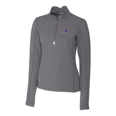 Buffalo Bills Cutter & Buck Women's Traverse Stretch Quarter-Zip Pullover Top - Gray - NFL