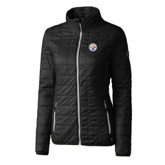 Pittsburgh Steelers Cutter & Buck Women's Rainier PrimaLoft Eco Insulated Full-Zip Puffer Jacket - Black - NFL