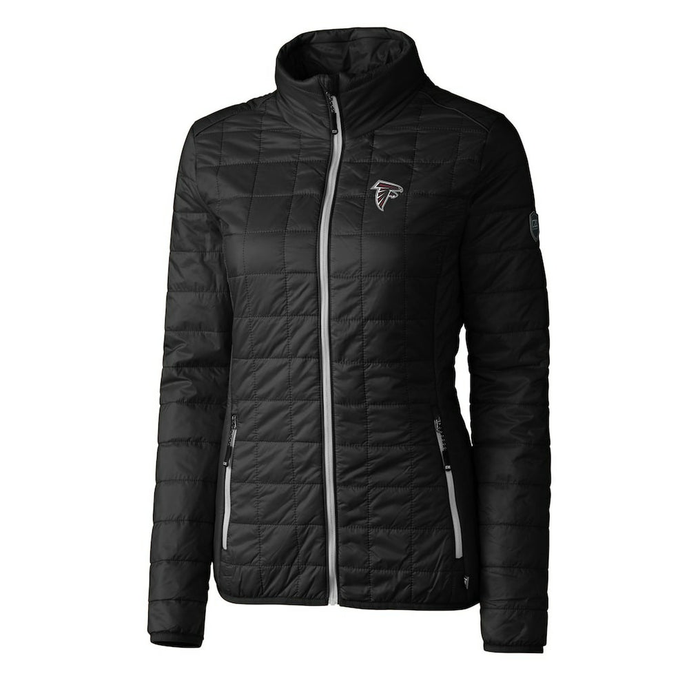 Atlanta Falcons Cutter & Buck Women's Rainier PrimaLoft Eco Insulated Full-Zip Puffer Jacket - Black - NFL
