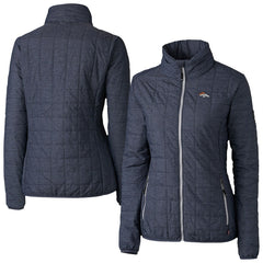 Denver Broncos Cutter & Buck Women's Rainier PrimaLoft Eco Insulated Full-Zip Puffer Jacket - Navy - NFL