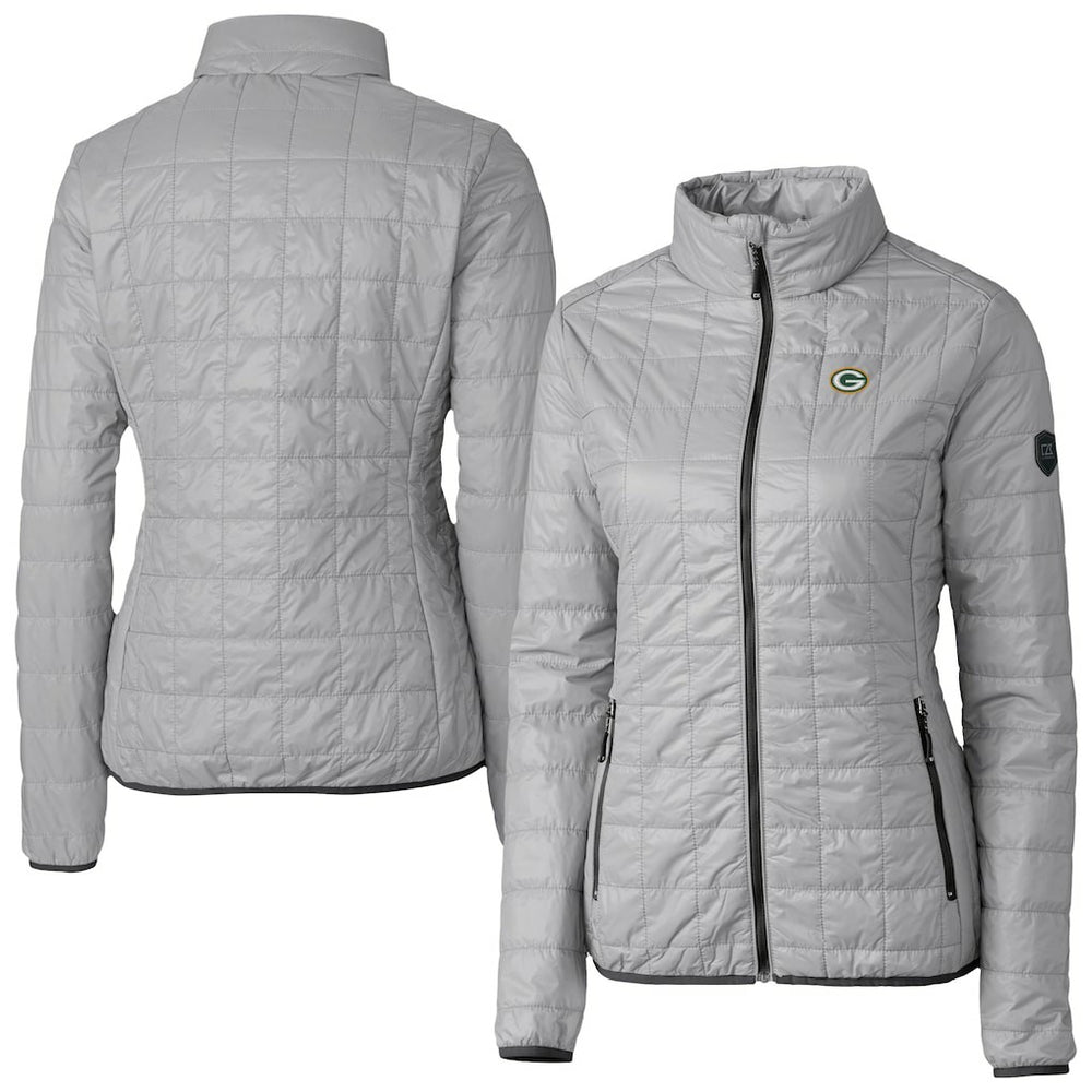 Green Bay Packers Cutter & Buck Women's Rainier PrimaLoft Eco Insulated Full-Zip Puffer Jacket - Gray - NFL