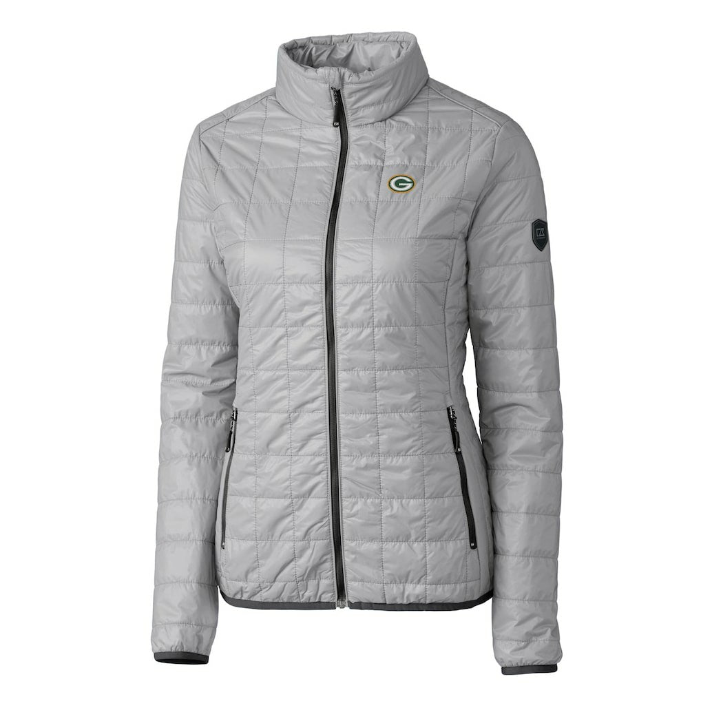 Green Bay Packers Cutter & Buck Women's Rainier PrimaLoft Eco Insulated Full-Zip Puffer Jacket - Gray - NFL