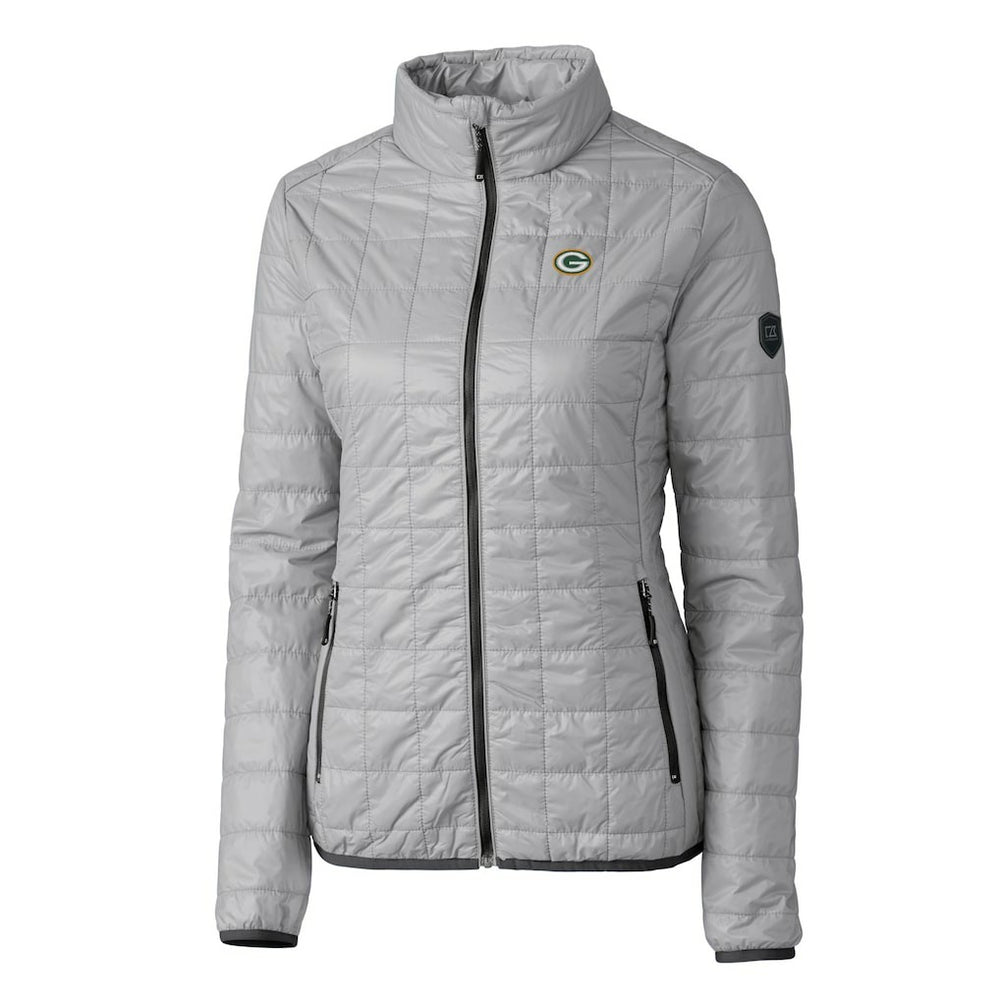 Green Bay Packers Cutter & Buck Women's Rainier PrimaLoft Eco Insulated Full-Zip Puffer Jacket - Gray - NFL