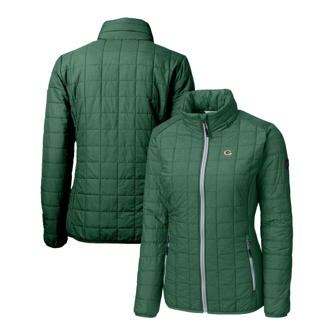 Green Bay Packers Cutter & Buck Women's Rainier PrimaLoft Eco Insulated Full-Zip Puffer Jacket - Green - NFL