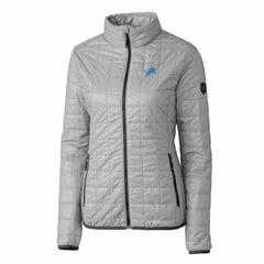 Detroit Lions Cutter & Buck Women's Rainier PrimaLoft Eco Insulated Full-Zip Puffer Jacket - Gray - NFL